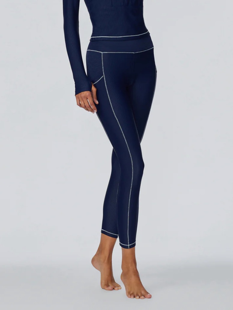 Nwot Watskin Brynn Ribbed 7/8 Legging In Marine Navy Size Xs — image 2 of 8